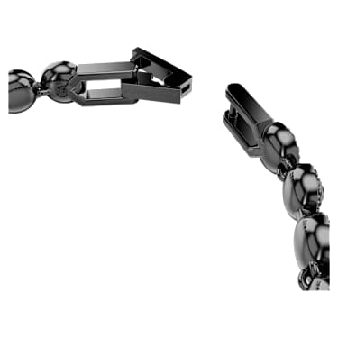 Βραχιόλι Una Angelic, Στρογγυλή κοπή, Μαύρο, Επιμετάλλωση ρουθηνίου - Swarovski, 5709411