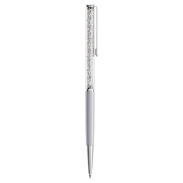 Crystalline Silk ballpoint pen, Gray, Gray lacquered, Chrome Plated - Swarovski, 5709613