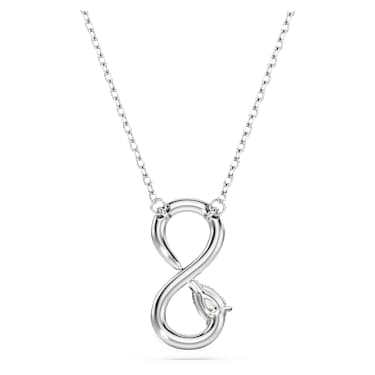 Colgante Eternity, Diamantes creados en laboratorio (peso total de 0,2 quilate), Forma de pera, Símbolo del infinito, Oro blanco de 18 quilates - Swarovski, 5709796