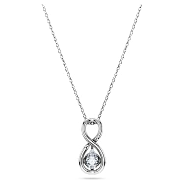 Wisiorek Eternity, Diamenty laboratoryjne 0,33 karata, Kształt gruszki, Nieskończoność, 18K białe złoto - Swarovski, 5709797