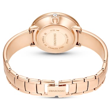 Crystalline Bangle óra, Svájci gyártmány, Fémszíj, Bézs, Rózsaarany árnyalatú felület - Swarovski, 5709814
