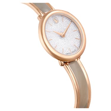 Crystalline Bangle óra, Svájci gyártmány, Fémszíj, Bézs, Rózsaarany árnyalatú felület - Swarovski, 5709814