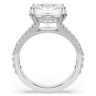 Anel Stilla, Lapidação quadrada, Branco, Acabamento em prata - Swarovski, 5709905