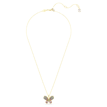 Přívěsek Idyllia, Různé výbrusy, Pavé, Motýl, Vícebarevný, Povrchová úprava z 18k zlata - Swarovski, 5709950