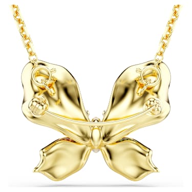 Idyllia pendant and brooch, Mixed cuts, Pavé, Butterfly, Multicolored, Gold-tone plated - Swarovski, 5709951