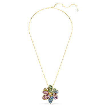 Pendentif et broche Idyllia, Tailles variées, Pavé, Fleur, Multicolores, Placage de ton or - Swarovski, 5709952