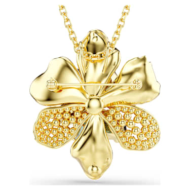 Pendentif et broche Idyllia, Tailles variées, Pavé, Fleur, Multicolores, Placage de ton or - Swarovski, 5709952