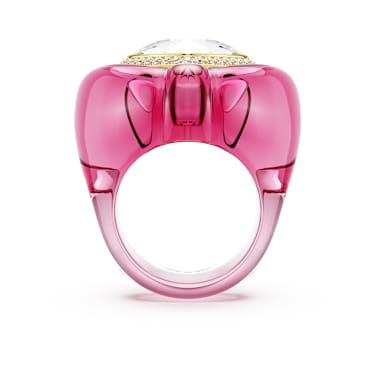 Dulcis cocktail ring, Heart cut, Pavé, Heart, Pink | Swarovski