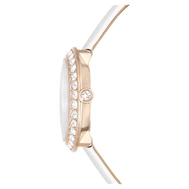 Reloj Matrix Tennis, Fabricado en Suiza, Correa de piel, Blanco, Acabado tono oro champán - Swarovski, 5710103