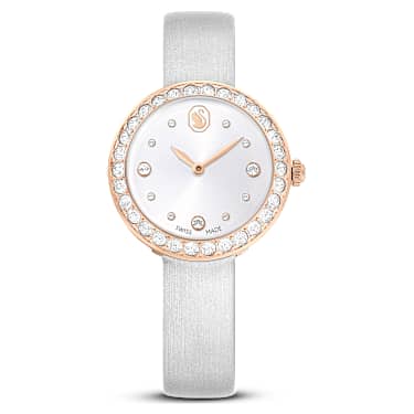 Matrix Tennis 워치, 스위스 메이드, 레더 스트랩, 그레이, 로즈 골드 톤 피니시 - Swarovski, 5710105