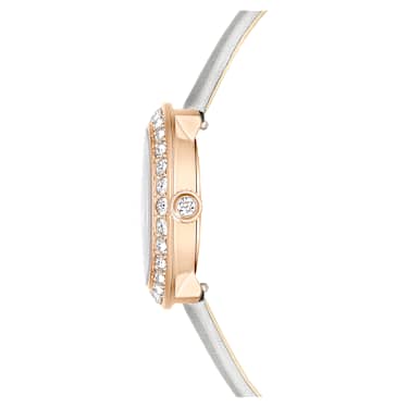 Matrix Tennis 워치, 스위스 메이드, 레더 스트랩, 그레이, 로즈 골드 톤 피니시 - Swarovski, 5710105