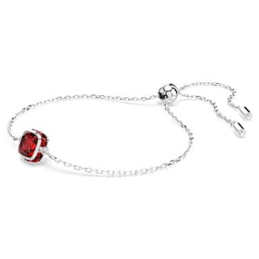 Bransoletka Birthstone, Szlif kwadratowy, Styczeń, Czerwona, Powłoka z rodu - Swarovski, 5710514