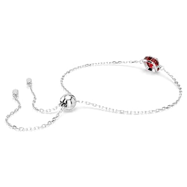 Bransoletka Birthstone, Szlif kwadratowy, Styczeń, Czerwona, Powłoka z rodu - Swarovski, 5710514