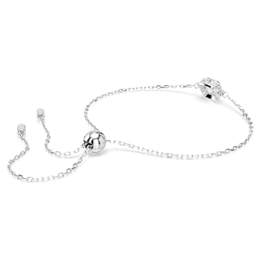 Birthstone bracelet, Square cut, April, White, Rhodium plated - Swarovski, 5710517