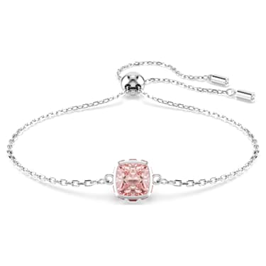 Birthstone Armband, Kissenschliff, Juni, Rosa, Rhodiniert - Swarovski, 5710518
