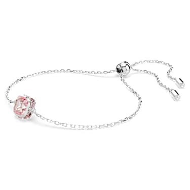 Bransoletka Birthstone, Szlif kwadratowy, Czerwiec, Różowa, Powłoka z rodu - Swarovski, 5710518