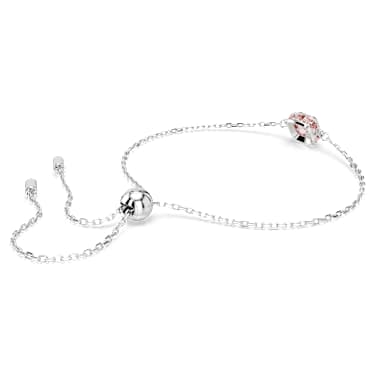 Bransoletka Birthstone, Szlif kwadratowy, Czerwiec, Różowa, Powłoka z rodu - Swarovski, 5710518