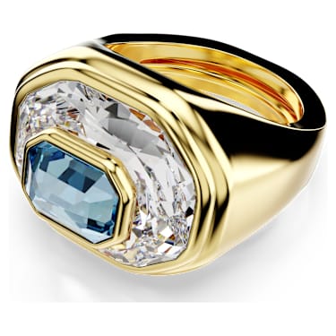 Koktajl prstan Chroma, Osmerokotni rez, Modri, PVD zlatega odtenka - Swarovski, 5710520