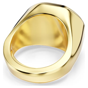 Chroma cocktail ring, Octagon cut, Blue, Gold-tone plated - Swarovski, 5710520