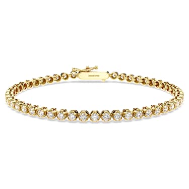 Eternity Tennis bracelet, Lab-grown diamonds 2.5 ct tw, Round shape, 14K yellow gold - Swarovski, 5710543