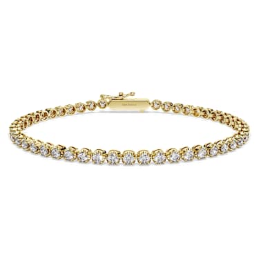 Eternity Tennis bracelet, Lab-grown diamonds 2.5 ct tw, Round shape, 14K yellow gold - Swarovski, 5710543