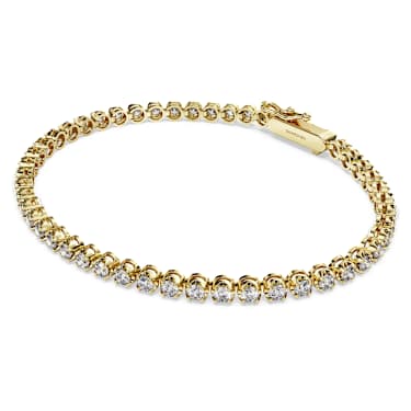 Eternity Tennis bracelet, Lab-grown diamonds 2.5 ct tw, Round shape, 14K yellow gold - Swarovski, 5710547