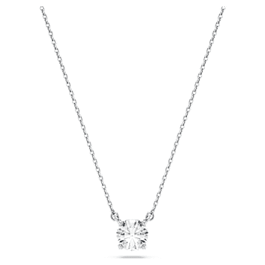 Eternity solitaire pendant, Lab-grown diamonds 0.5 ct tw, Round shape, 14K white gold - Swarovski, 5710549