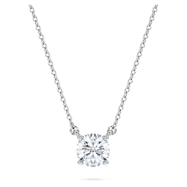 Eternity solitaire pendant, Lab-grown diamonds 0.5 ct tw, Round shape, 14K white gold - Swarovski, 5710549