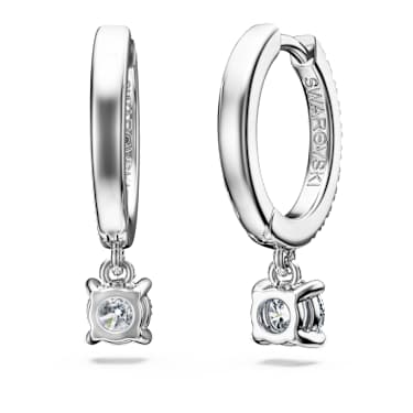 Eternity drop earrings, Lab-grown diamonds 0.7 ct tw, Round shape, 14K white gold - Swarovski, 5710567