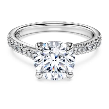 Eternity solitaire ring, Laboratory grown diamonds 2.25 ct tw, Round shape, 14K white gold - Swarovski, 5710573