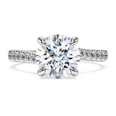 Eternity solitaire ring, Laboratory grown diamonds 2.25 ct tw, Round shape, 14K white gold - Swarovski, 5710573
