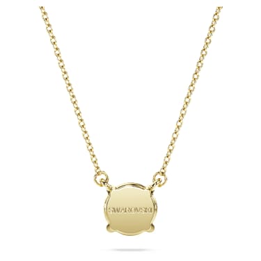 Eternity solitaire pendant, Lab-grown diamonds 1 ct tw, Round shape, 14K yellow gold - Swarovski, 5710576