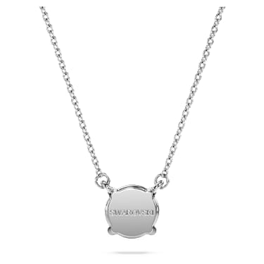 Eternity solitaire pendant, Lab-grown diamonds 1 ct tw, Round shape, 14K white gold - Swarovski, 5710579