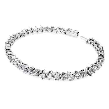 Galaxy Tennis bracelet, Lab-grown diamonds 5.2 ct tw, Mixed shapes, 14K white gold - Swarovski, 5710580
