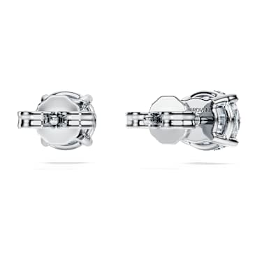Eternity solitaire stud earrings, Lab-grown diamonds 2 ct tw, Round shape, 14K white gold - Swarovski, 5710600