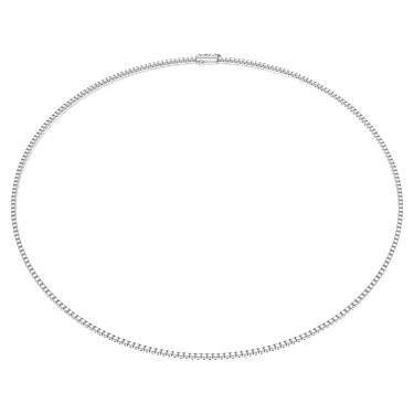 Eternity Tennis necklace, Lab-grown diamonds 3 ct tw, Round shape, 14K white gold - Swarovski, 5710601