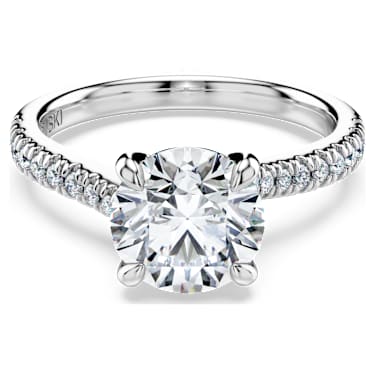 Eternity solitaire ring, Lab-grown diamonds 2.25 ct tw, Round shape, 14K white gold - Swarovski, 5710604