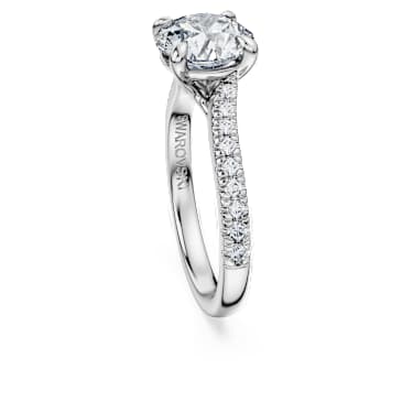 Eternity solitaire ring, Lab-grown diamonds 2.25 ct tw, Round shape, 14K white gold - Swarovski, 5710604