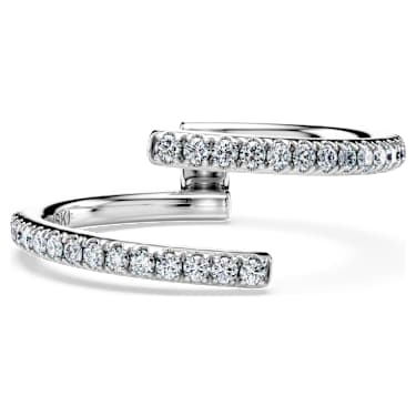Eternity open band ring, Lab-grown diamonds 0.2 ct tw, Round shape, 14K white gold - Swarovski, 5710622