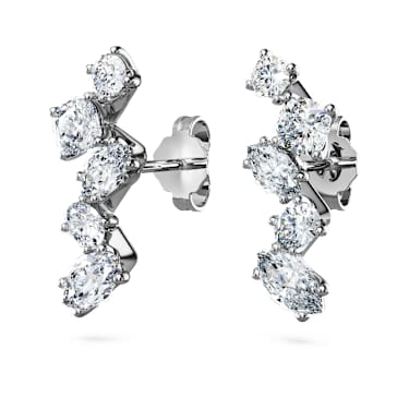 Galaxy ear cuffs, Lab-grown diamonds 1.25 ct tw, Mixed shapes, 14K white gold - Swarovski, 5710652