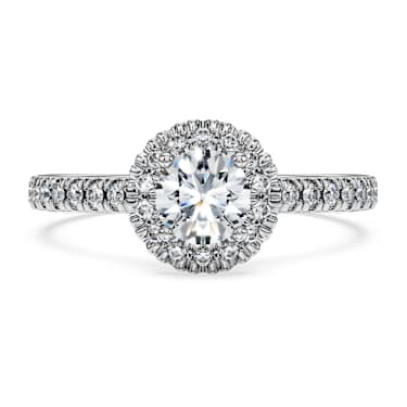 Eternity halo solitaire ring, Lab-grown diamonds 0.8 ct tw, Round shape, 14K white gold - Swarovski, 5710653