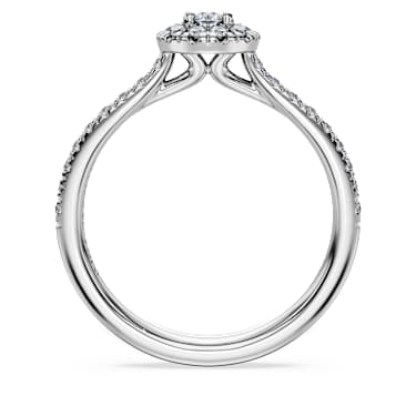 Eternity halo solitaire ring, Lab-grown diamonds 0.45 ct tw, Round shape, Sterling silver - Swarovski, 5710659