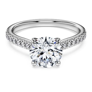 Eternity solitaire ring, Lab-grown diamonds 1.7 ct tw, Round shape, 14K white gold - Swarovski, 5710661