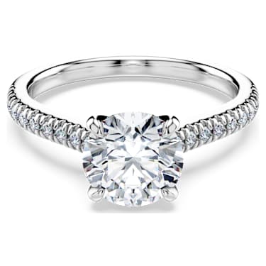 Eternity solitaire ring, Lab-grown diamonds 1.7 ct tw, Round shape, 14K white gold - Swarovski, 5710663