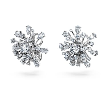 Galaxy stud earrings, Lab-grown diamonds 5.5 ct tw, Mixed shapes, 14K white gold - Swarovski, 5710664
