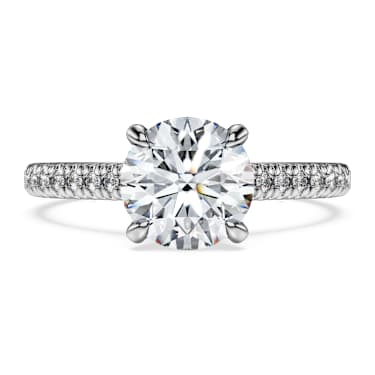 Eternity solitaire ring, Lab-grown diamonds 1.7 ct tw, Round shape, 14K white gold - Swarovski, 5710674