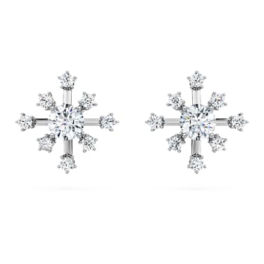 Galaxy stud earrings, Lab-grown diamonds 0.5 ct tw, Round shape, 14K white gold - Swarovski, 5710687