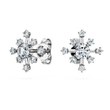 Galaxy stud earrings, Lab-grown diamonds 0.5 ct tw, Round shape, 14K white gold - Swarovski, 5710687