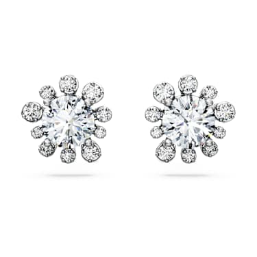 Galaxy stud earrings, Lab-grown diamonds 2.3 ct tw, Round shape, 14K white gold - Swarovski, 5710697