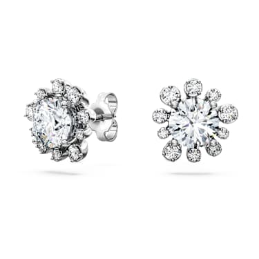 Galaxy stud earrings, Lab-grown diamonds 2.3 ct tw, Round shape, 14K white gold - Swarovski, 5710697